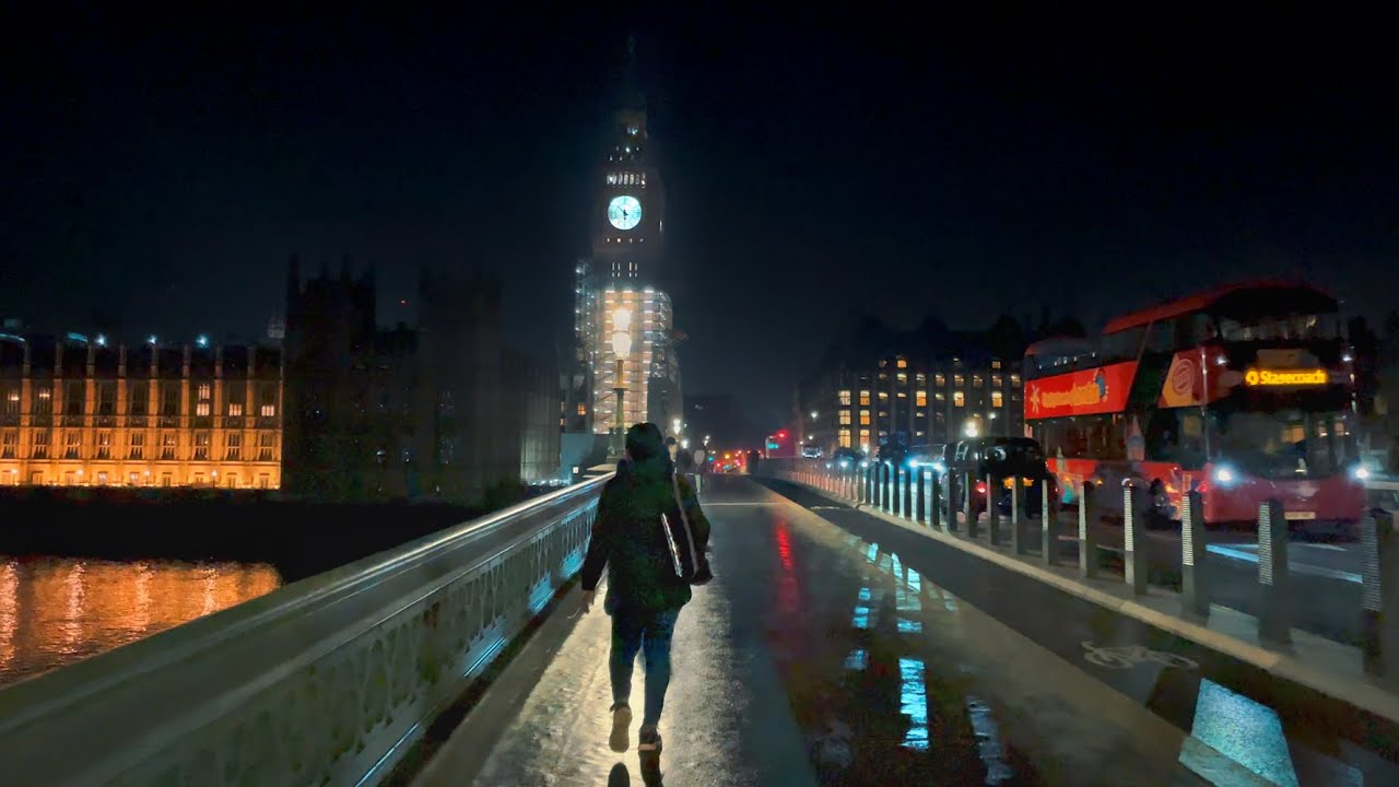 Big Ben London Night Walk  - London Eye to Trafalgar Square