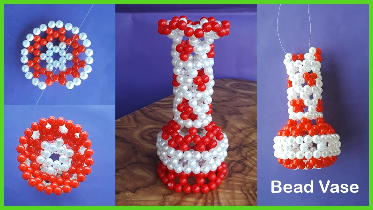 How to make a bead Vase || কিভাবে পুতির ফুলদানি তৈরি করতে হয়, Flower Pot/Flower Stand/putir fuldani