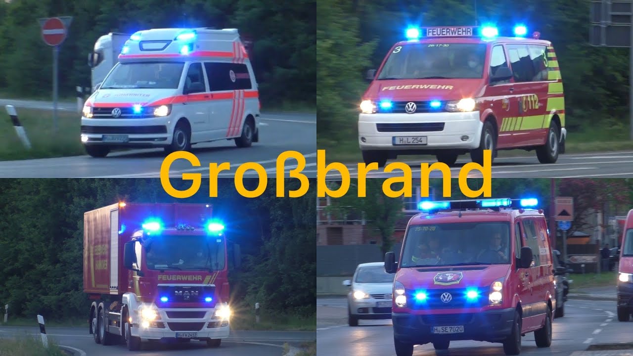 [B3 Großbrand| LUF| Neues MZF] Einsatzfahrten zum Großbrand in Lehrte