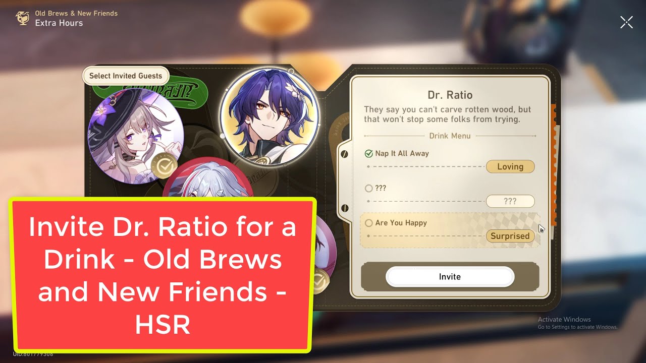 You Invite Dr. Ratio for a Drink 🍷 Charming Cutscene | Old Brews & New Friends &ndash; HSR 3.5