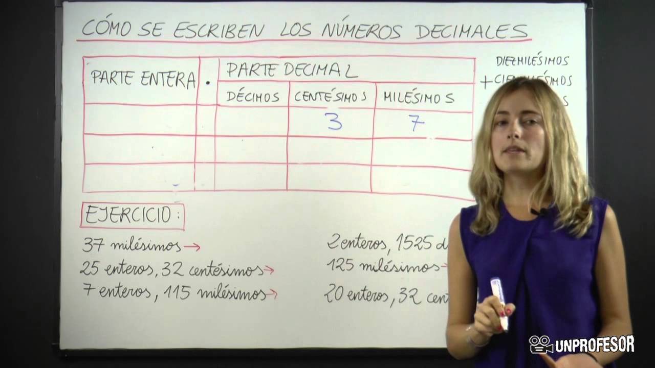 Escribir los números decimales