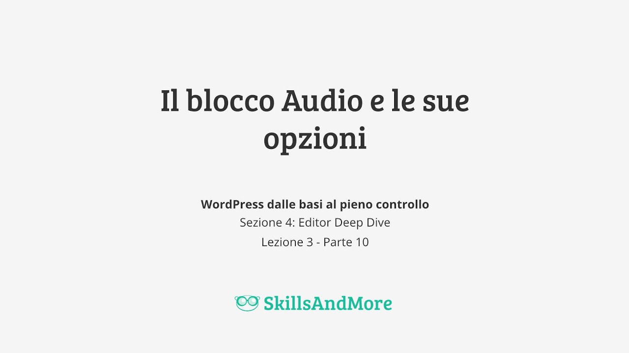 Il blocco Audio e le sue opzioni in WordPress