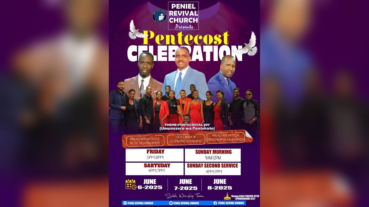 PENIEL REVIVAL CHURCH - PENTECOST CELEBRATION - DAY 1 - WITH PASTOR SENGHOR RUHUMURIZA - 6/6/2025