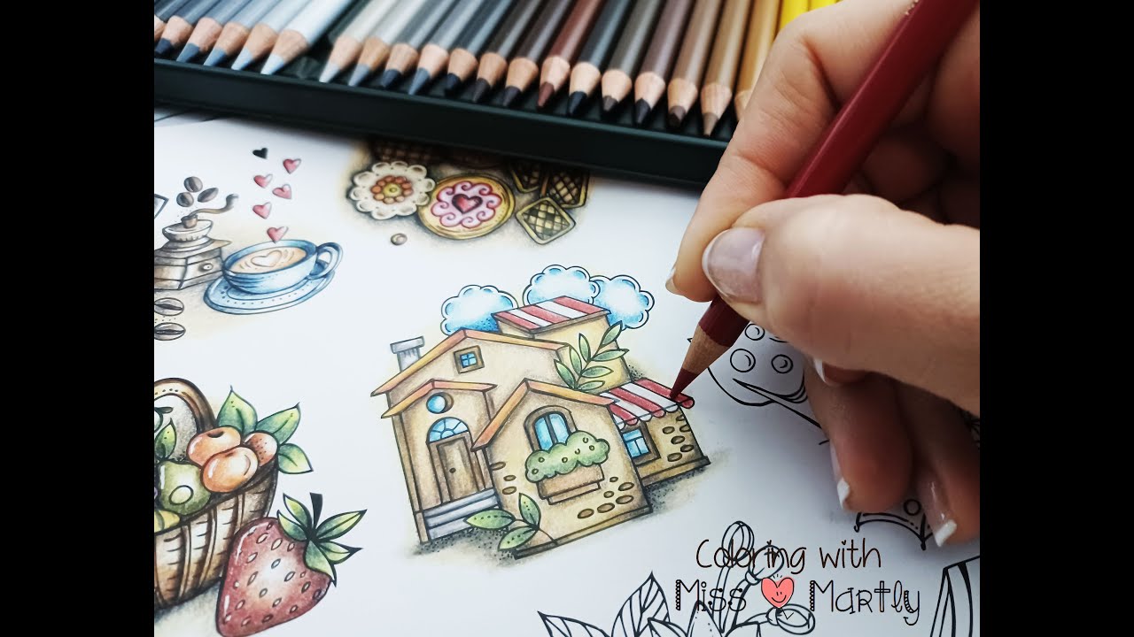 Coloring Tutorial | Meine Reise durch Europa by RITA BERMAN mit Polychromos
