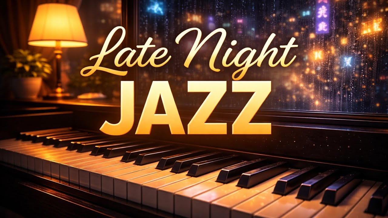Late Night Piano Jazz 🌙 Smooth Jazz for Focus, Work & Relax | Rainy Night Ambience