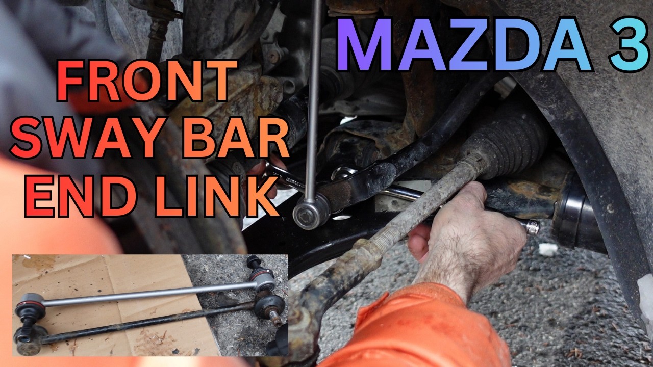 Замена наконечника переднего стабилизатора поперечной устойчивости для Mazda 3 2013 года выпуска.