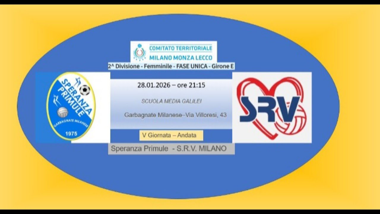 FIPAV 2a Div. Gir. E, 6a g. : Speranza Primule - SRV