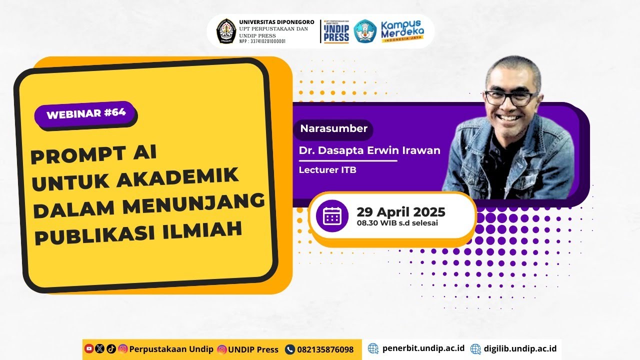 Webinar 64 : Prompt AI untuk menunjang publikasi ilmiah dan akademik