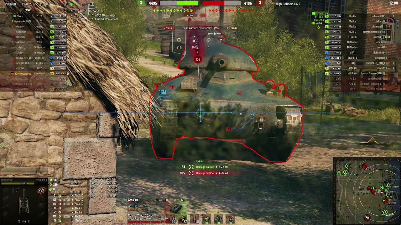 Lets Play WOT WN8 5306 with (LT) Valentine II (USSR Premium) Map Fishermans Bay