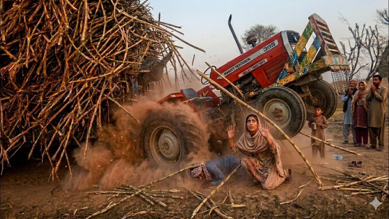 MF 385 tractor lord sugar cane so amazing video Massey Ferguson vs parfomc 