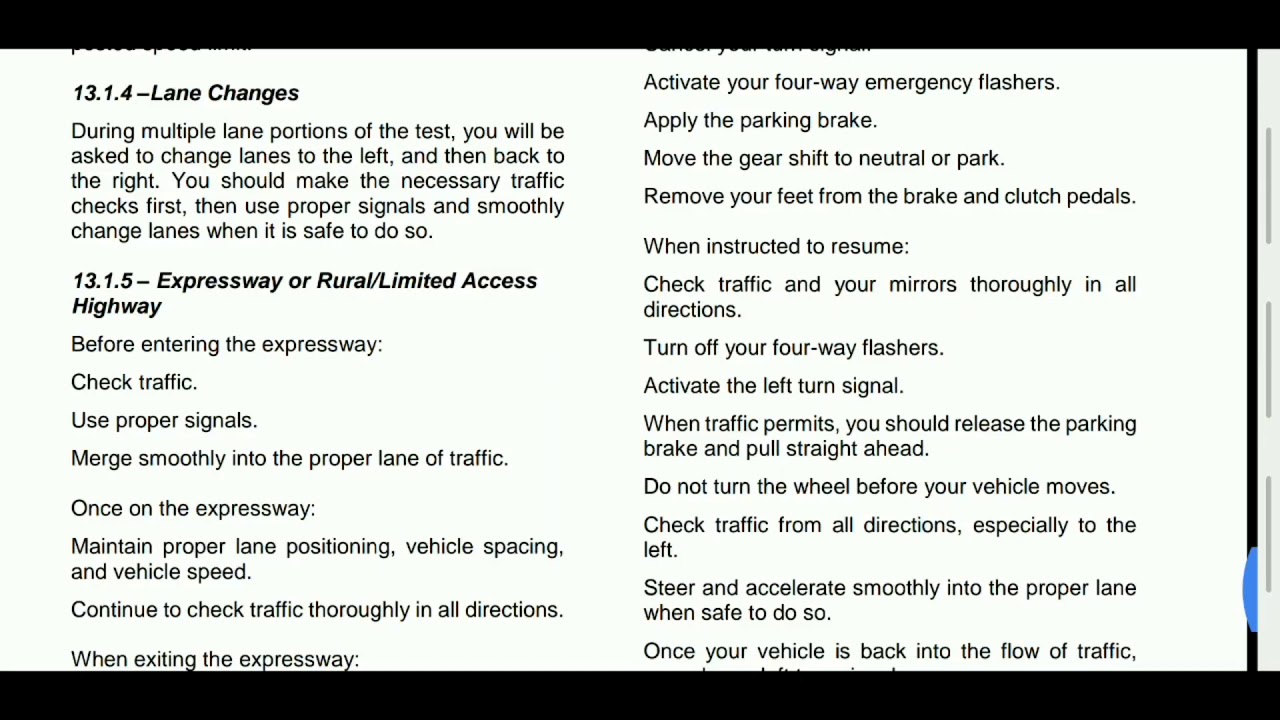 Pt 3. Pass your CDL test in Virginia... from the CDL manual. Road skills test.