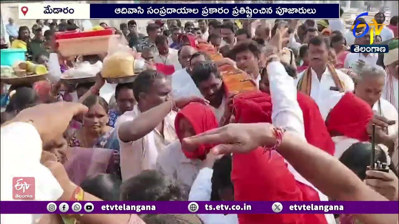 Pagididdaraju & Govindaraju Reinstallation in Medaram | పగిడిద్దరాజు, గోవిందరాజు పునఃప్రతిష్టాపన