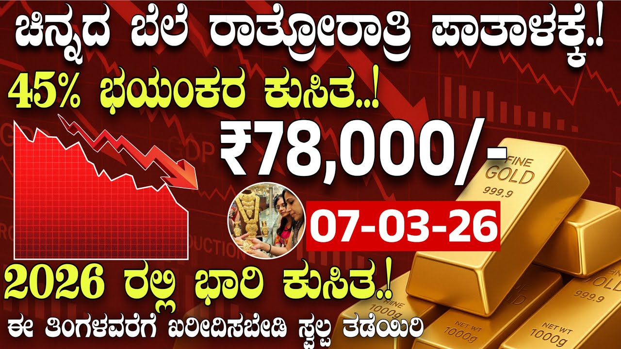 ಗೋಲ್ಡ್ ಪ್ರಿಯರಿಗೆ ಗುಡ್ ನ್ಯೂಸ್ || ಚಿನ್ನ ರಾತ್ರೋರಾತ್ರಿ ಪಾತಾಳಕ್ಕೆ ಕುಸಿತ!! #todaygoldrate #gold #silver 