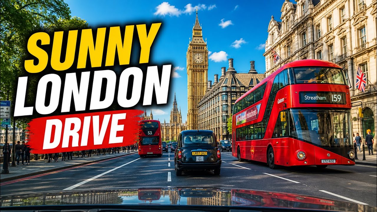 London Driving Tour 🇬🇧 | Sunny Day Dashcam Ride Through Central London (Real City Sounds)