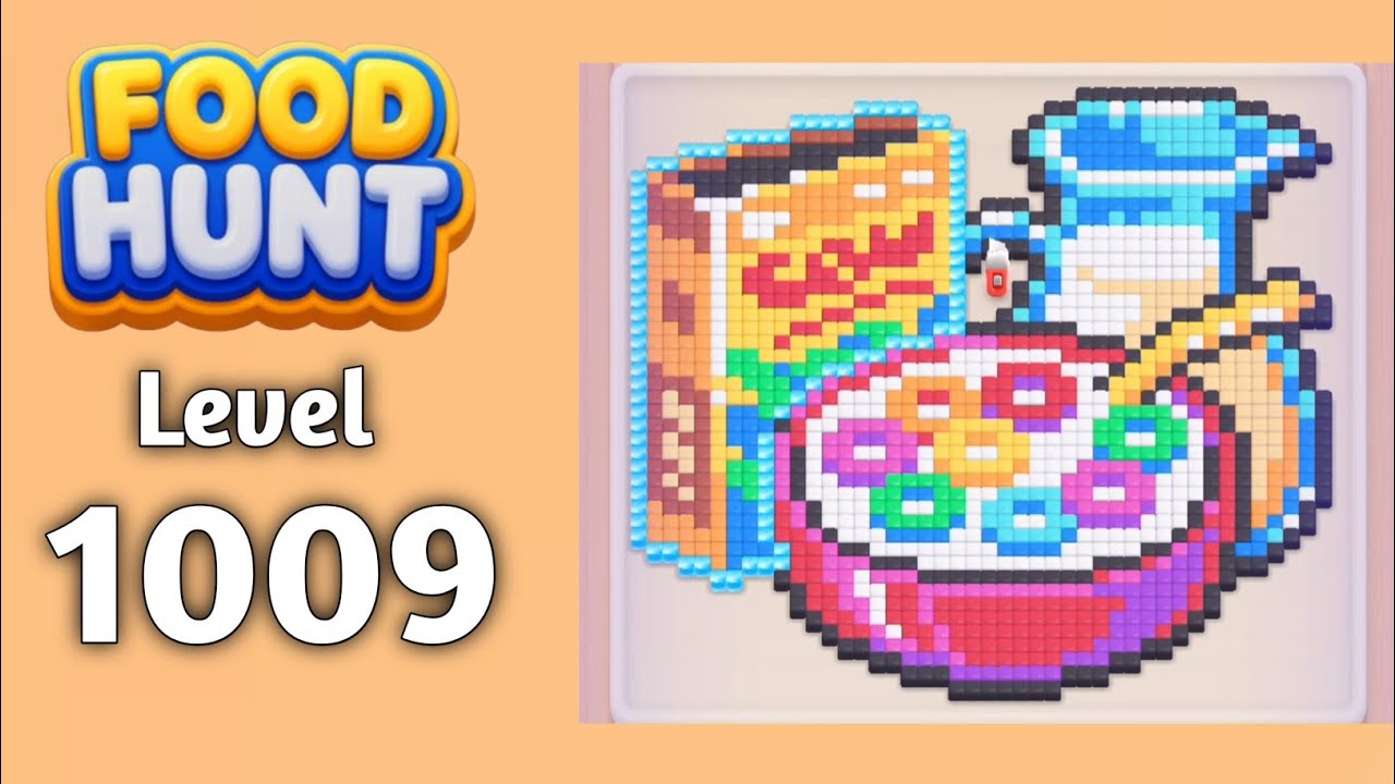 Food Hunt Pixel puzzle level 1009 walkthrough solution gameplay 