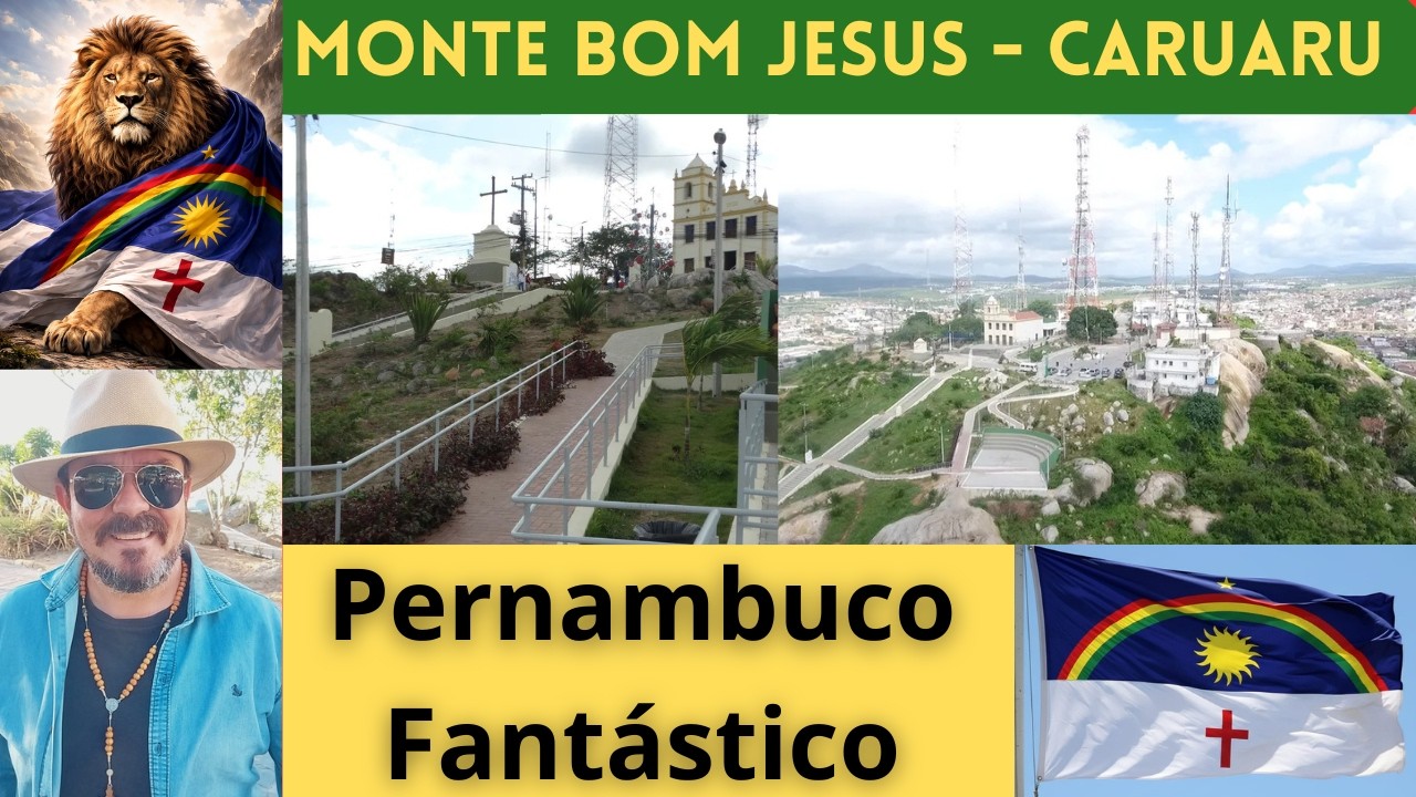 Monte Bom Jesus em Caruaru Pernambuco,  subida pela escadaria. Pernambuco Fantástico