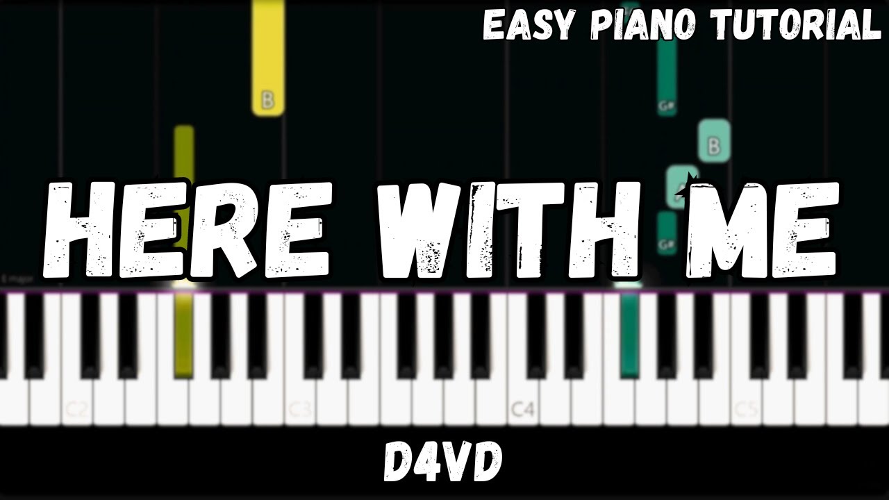 d4vd - Here With Me (Easy Piano Tutorial)