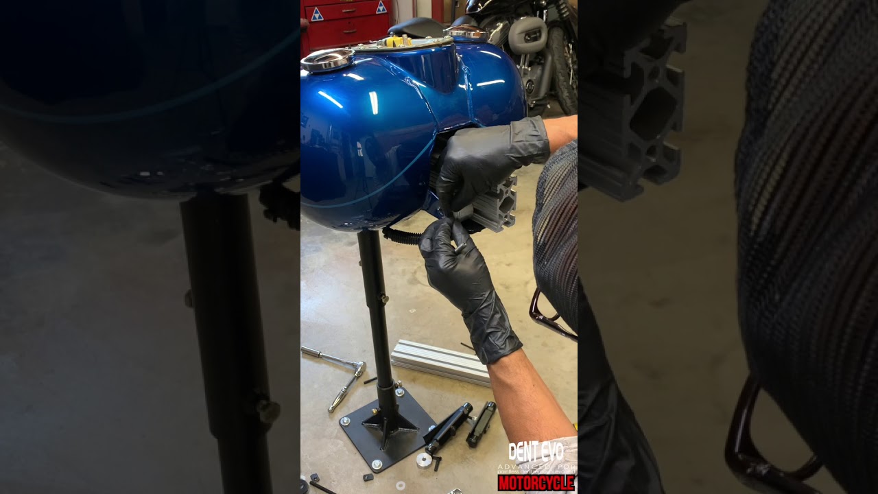 How I Secure a Motorcycle Tank for Dent Removal