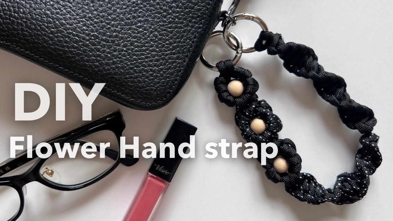 【DIY】パラコードで作るマクラメお花ハンドストラップ🌸材料は100均でも代用OK！｜How to Make a Paracord Flower Macrame Strap