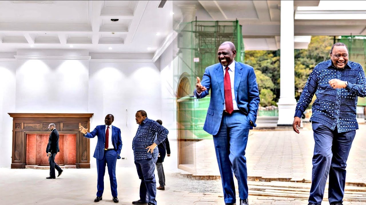 'NILITOA BAR, NINAJENGA KANISA!' Ruto shows Uhuru Around New Look State House Ground and Buildings