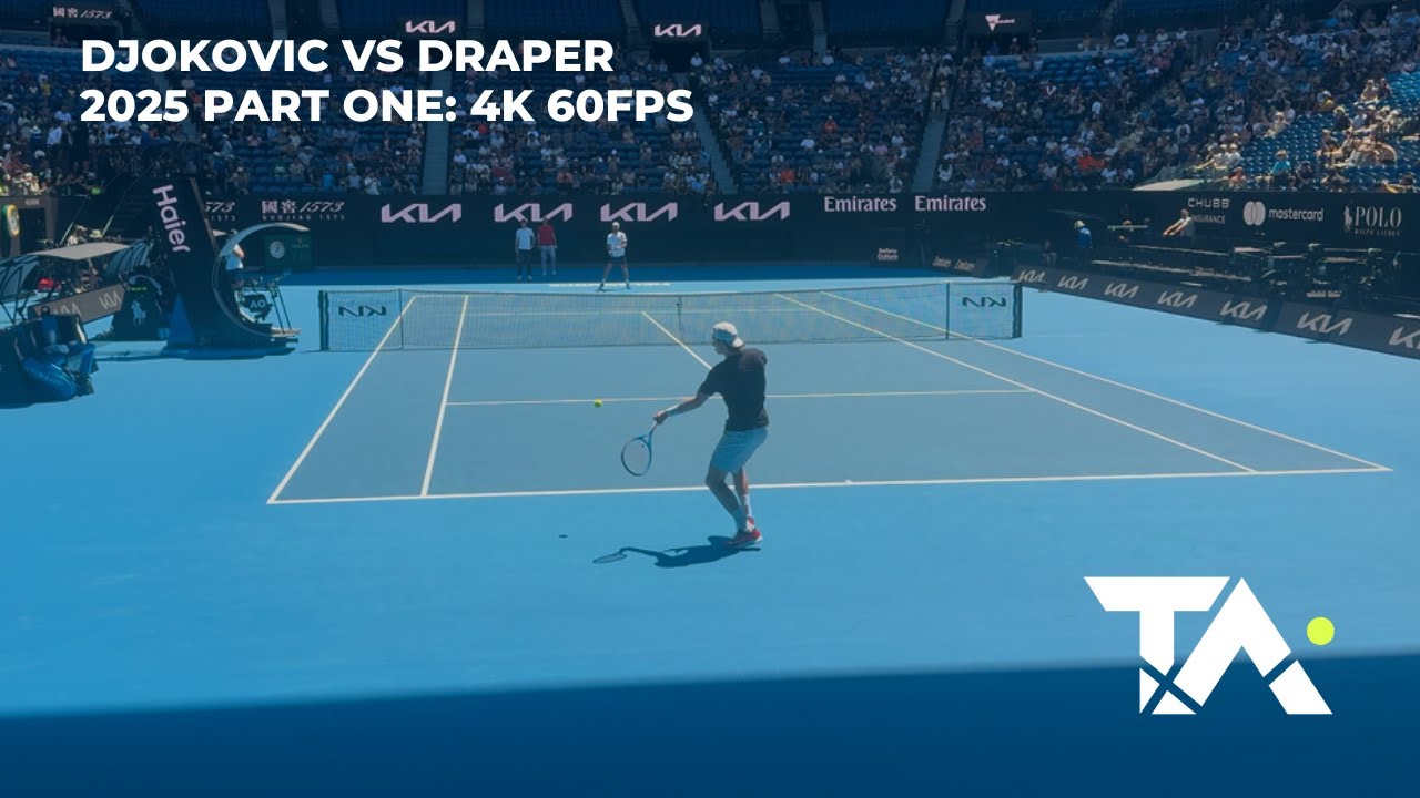 🟢 Djokovic vs Draper - Engaging AO25 4K 60FPS Practice Session: Part One