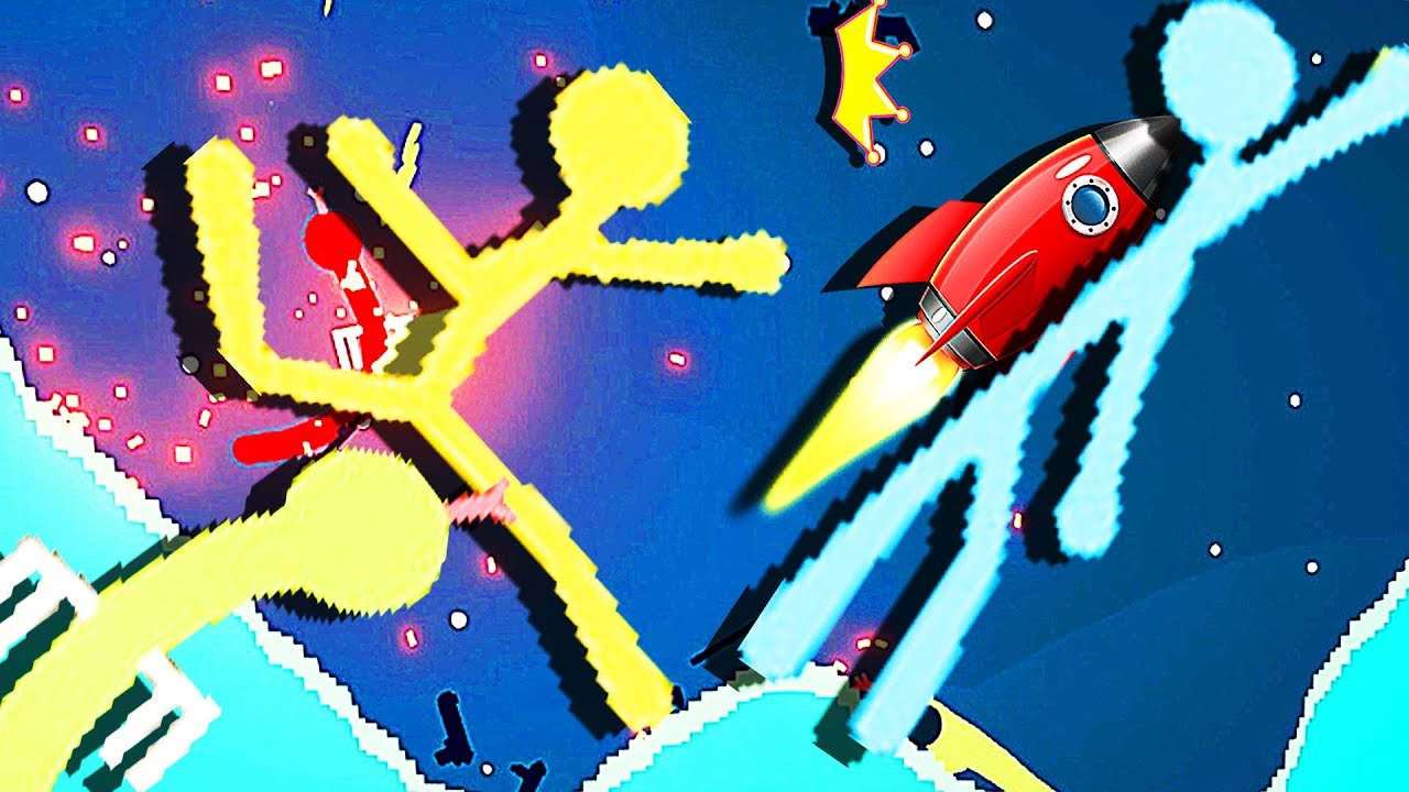 【屌德斯&小熙】 火柴人大乱斗 全新创意地图 金字塔塌啦！装上推进器起飞！