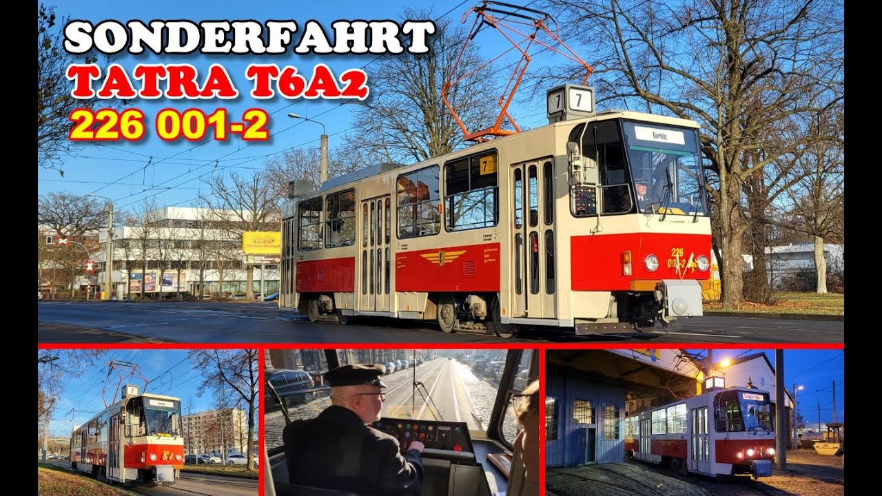 Straßenbahn Dresden - Sonderfahrt mit dem Tatra T6A2 (09.12.2023)