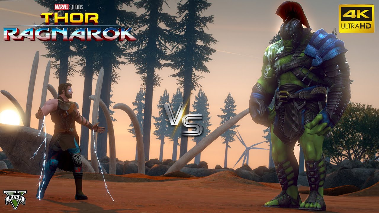 GTA 5 - Thor Ragnarok VS Gladiator Hulk | NEW Custom Battle Arena Map! (4K Ultra HD Gameplay)