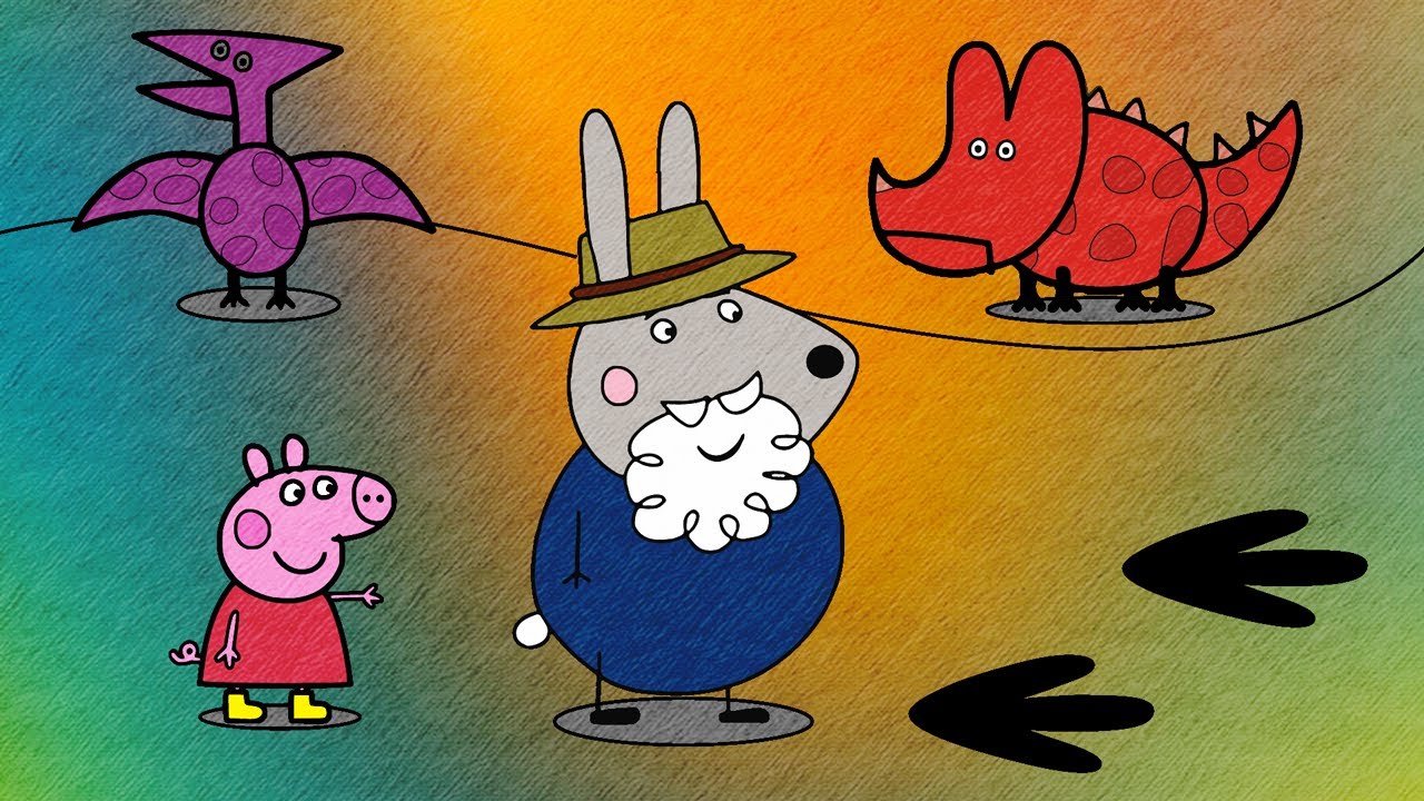 Peppa Pig in Grampy Rabbit's Dinosaur Park | Peppa Pig Coloring Pages