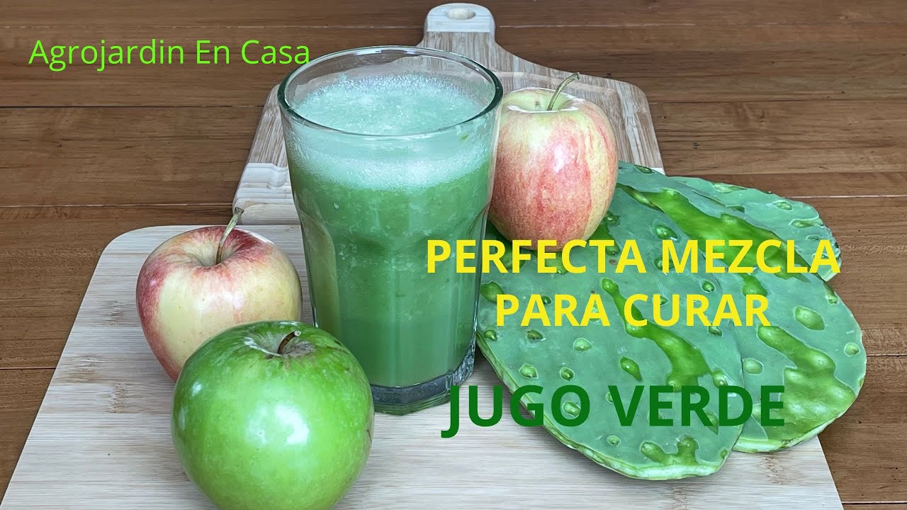 Jugo Verde : Manzana y Nopal #agrojardinencasa