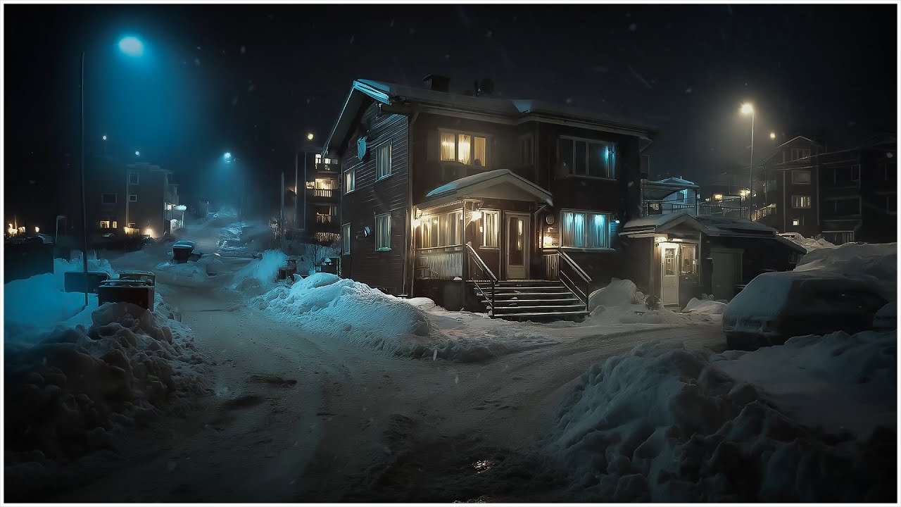 Frozen City in a Winter Storm┇Relentless Howling Wind & Harsh Cold Ambience┇Brown Noise to Sleep