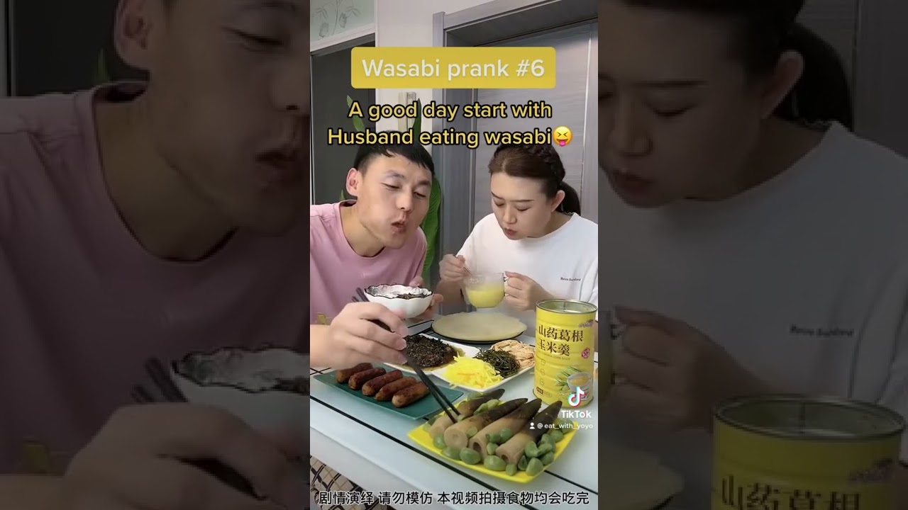 Wasabi prank #6(husband and wife food eating) funny mukbang