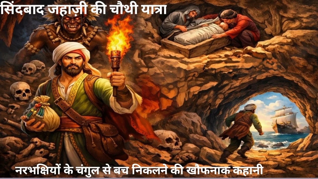 सिंदबाद जहाज़ी की चौथी यात्रा | नरभक्षियों से बचाव और जीते-जी दफन होने की भयानक कथा | Alif Laila