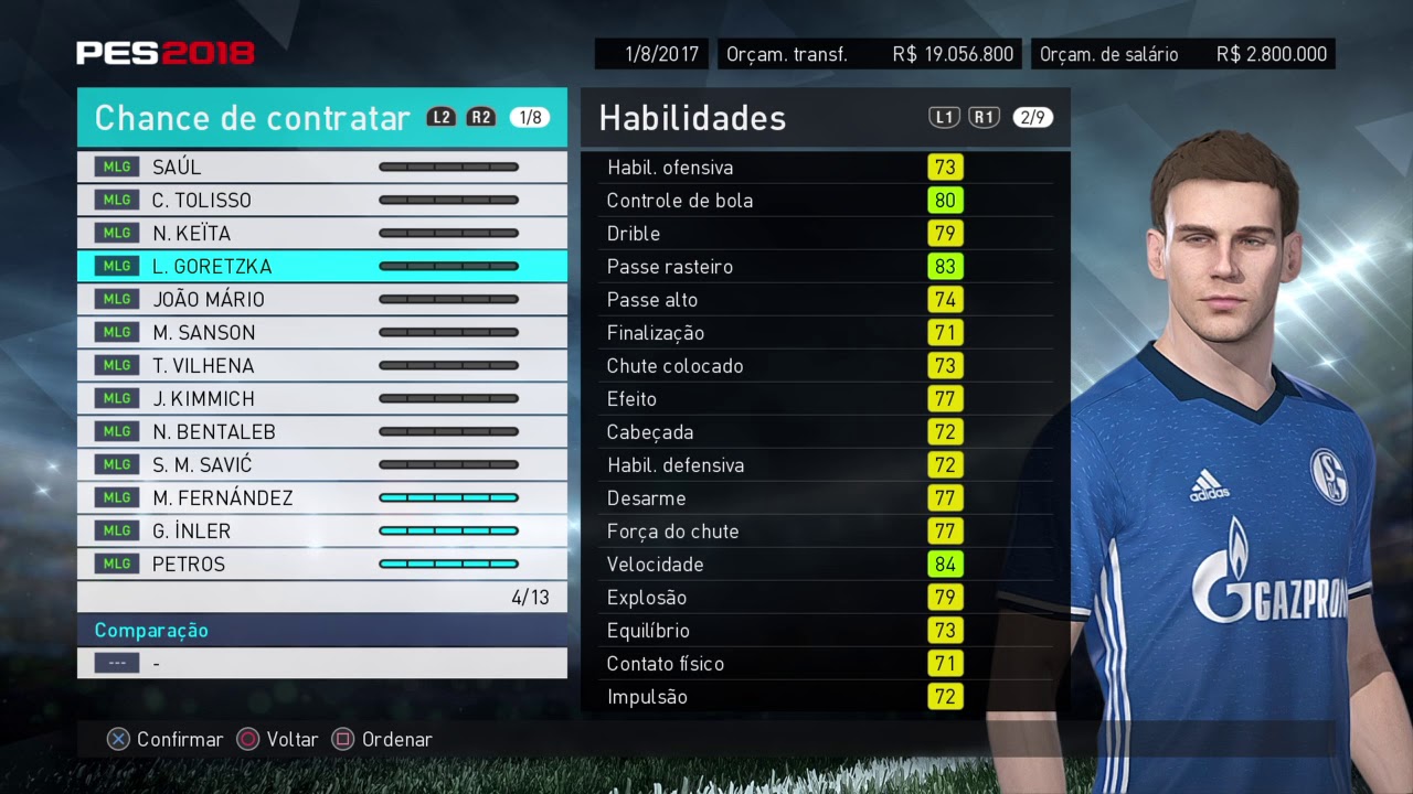 PES 2018 - OS MELHORES MEIAS DE LIGAÇÃO PARA MASTER LEAGUE