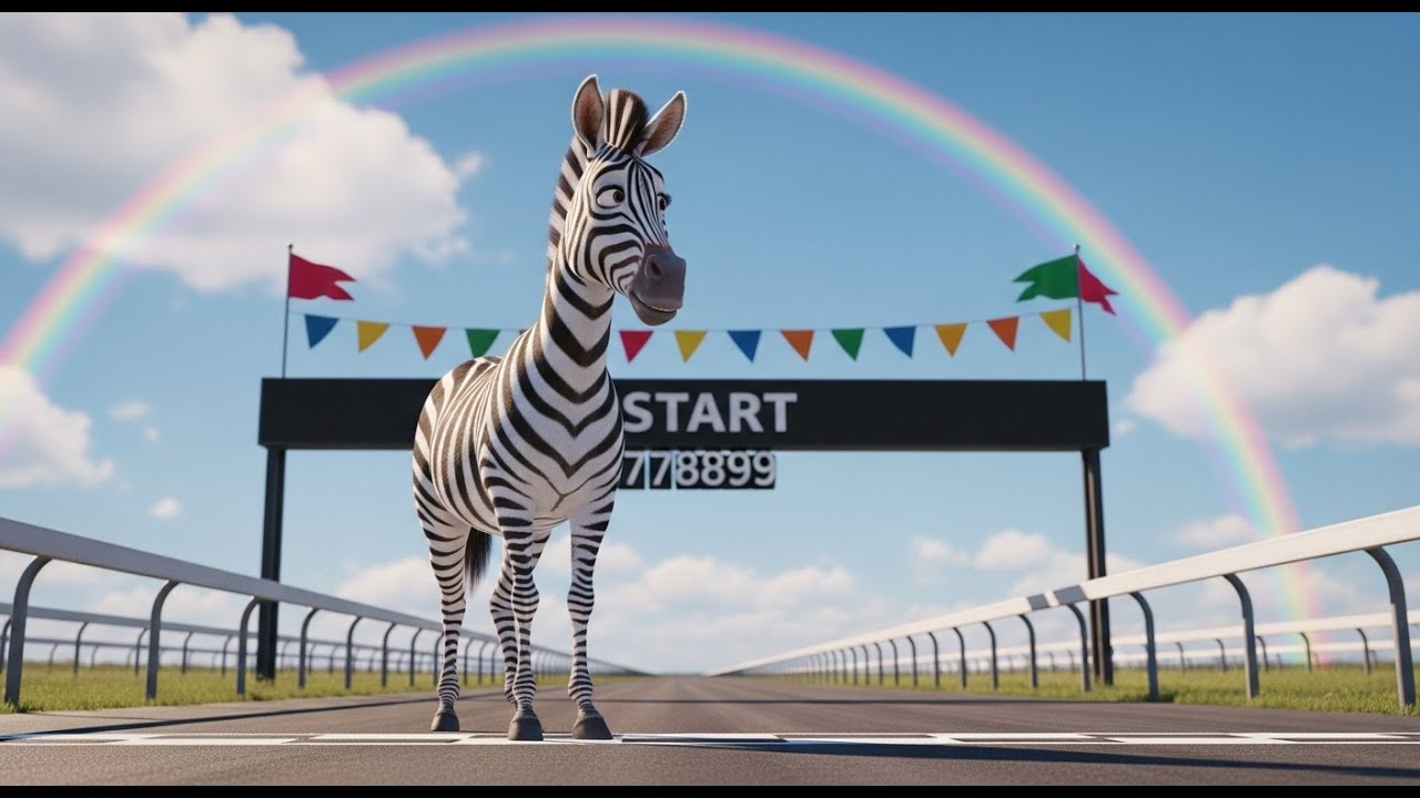 Zara Zebra’s Racing Day | Fast & Fun Animal Race Rhyme for Kids | Nursery Rhymes for Children