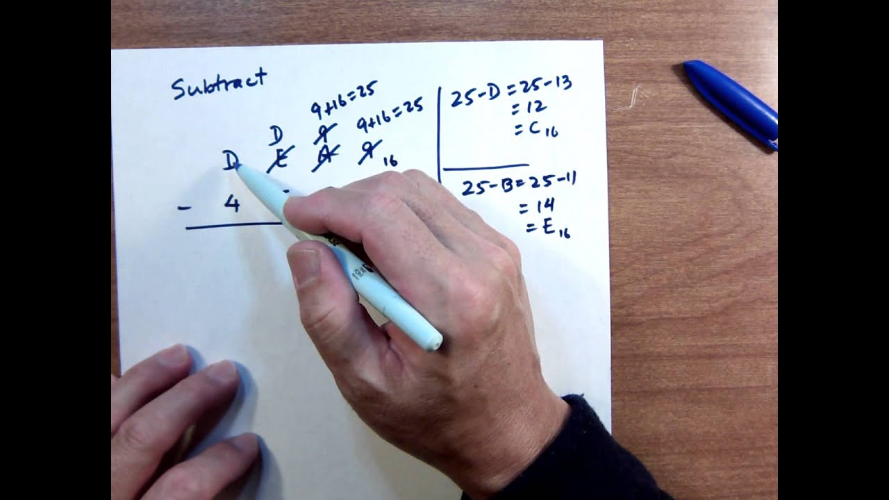 SUBTRACTION IN BASE 16