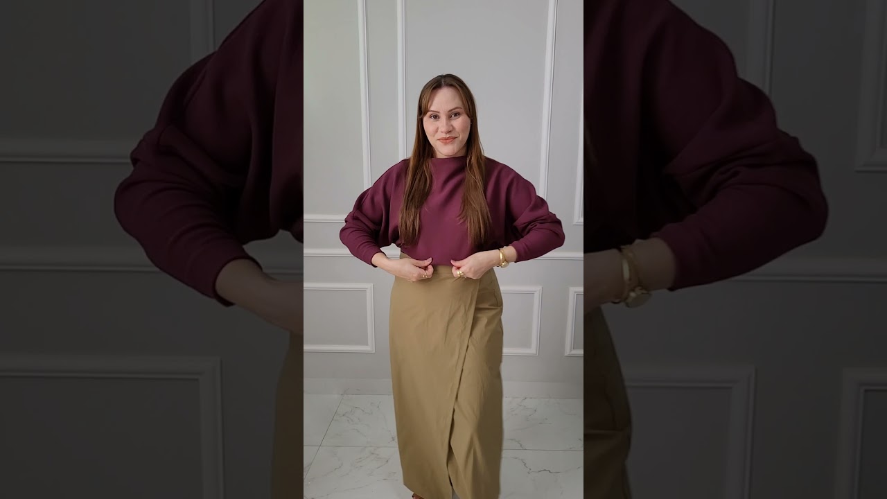 1 pe&ccedil;a 3 looks com a Saia Midi Alfaiataria Tech Kyoto FutureForm da Insider aproveite o cupom KERI