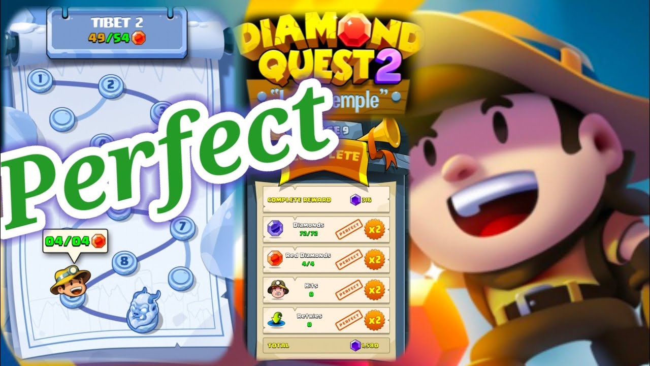 Diamond Quest 2 Lost Temple TIBET 2 Stage 9(Perfect Play)