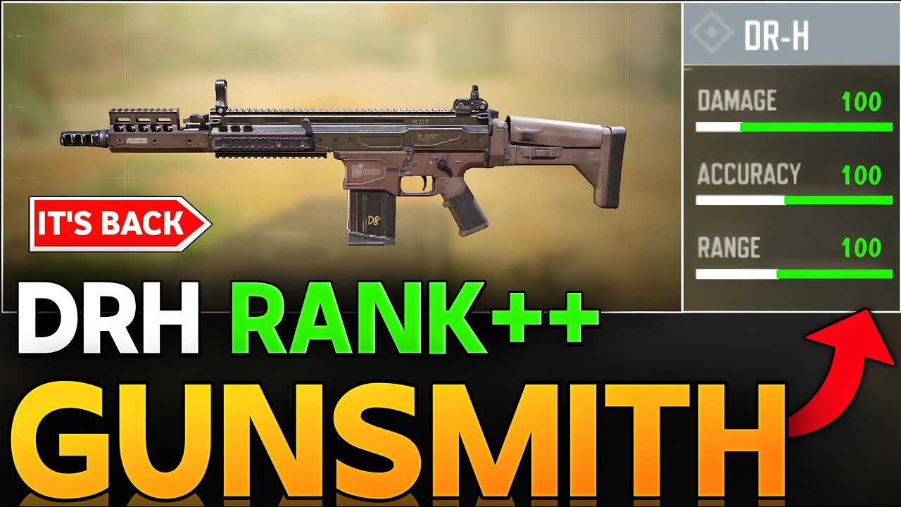DRH BEST GUNSMITH NO RECOIL + 3 SHOT KILL COD MOBILE | DRH THE GUN YOU NEED TO REACH LEGENDARY FAST
