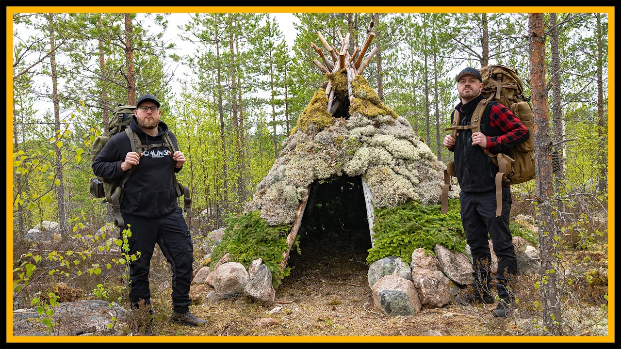 48 Stunden in Schwedens einsamer Wildnis: Bushcraft Abenteuer und Bau eines Survival Shelters