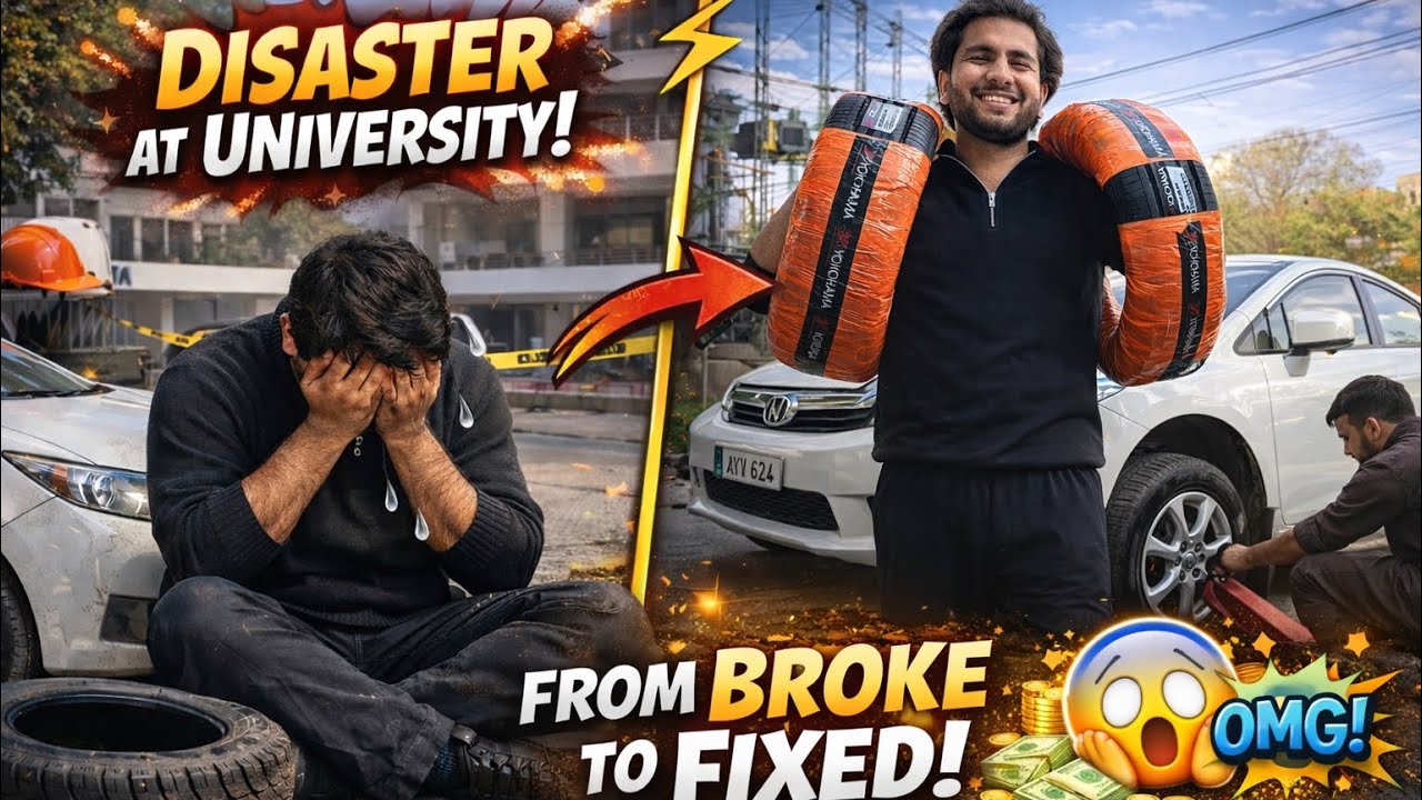 University mein Gari ka tyre puncture 😭 | New tyres lagwa liyay | Ramadan Vlog