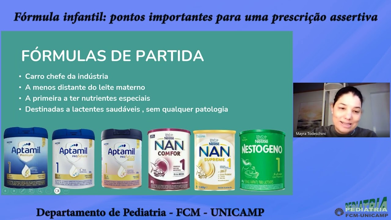 Departamento Pediatria FCM - Fórmula infantil:  pontos importantes para uma prescrição assertiva