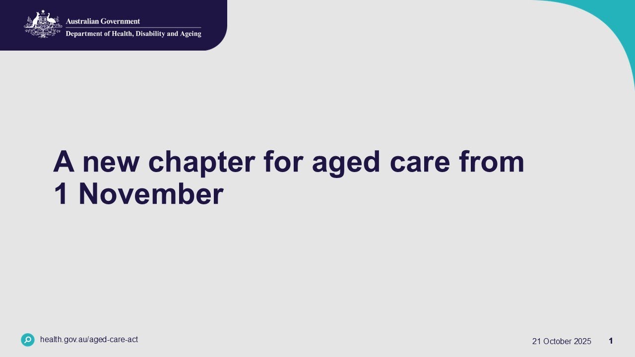 Webinar: A new chapter for aged care from 1 November 2025