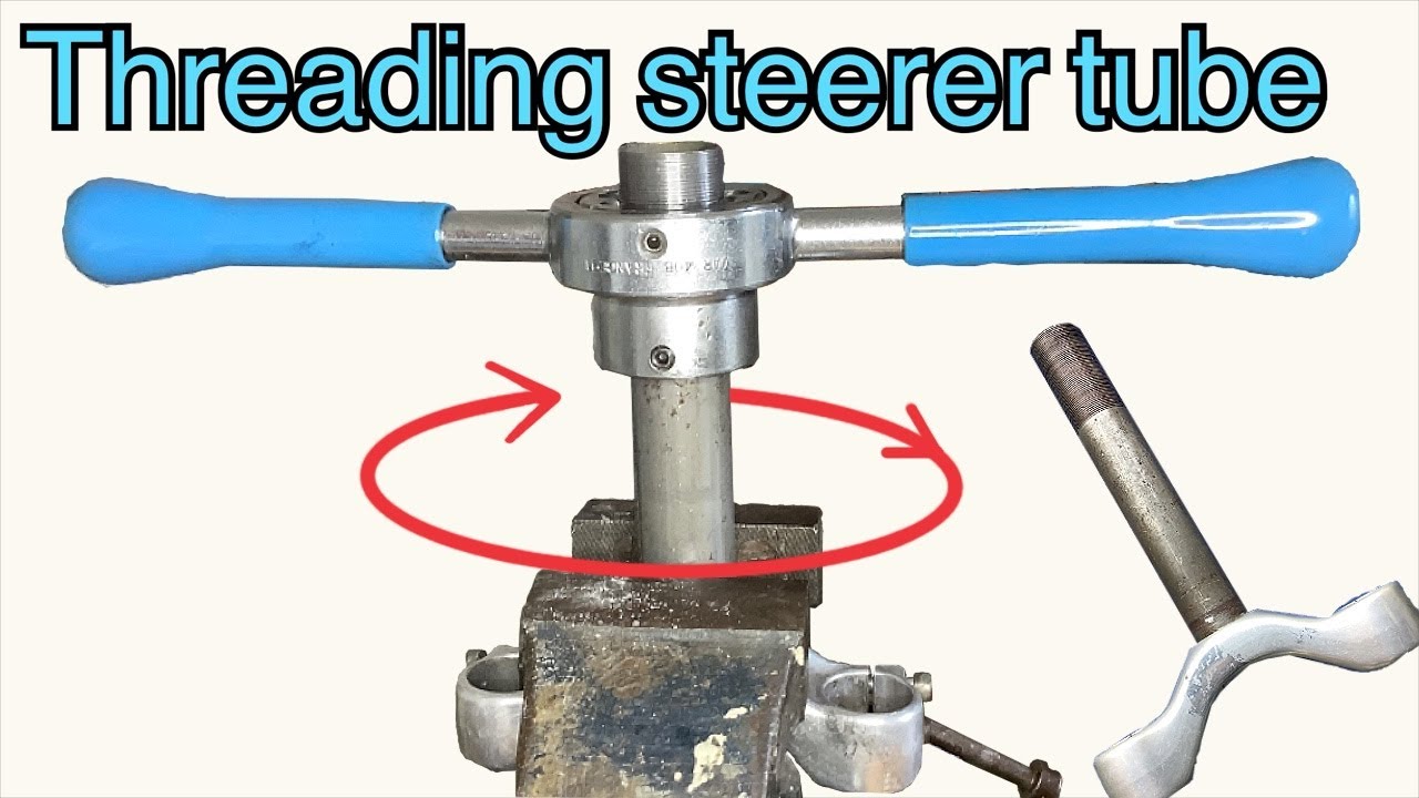 Threading a bike fork Steerer Tube. Unthreaded to threaded Bike steerer tube