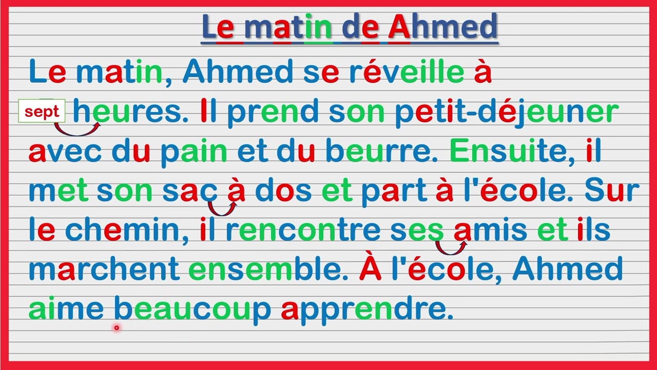 نصوص بسيطة من أجل تعلم القراءة و الفهم باللغة الفرنسية 🇫🇷🇫🇷