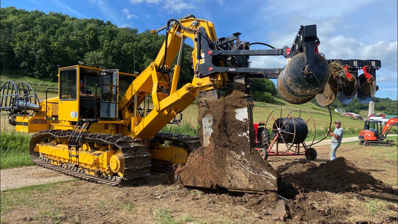 Plowing pasture water lines 6 feet deep (Video 1)