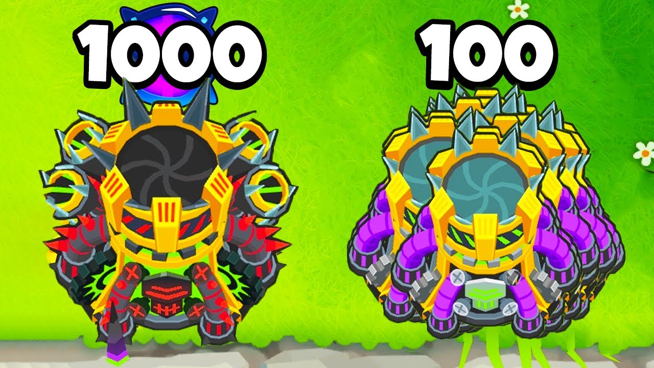 1 lvl 1000 vs 100 lvl 1 Spike Factory Paragons (BTD 6)
