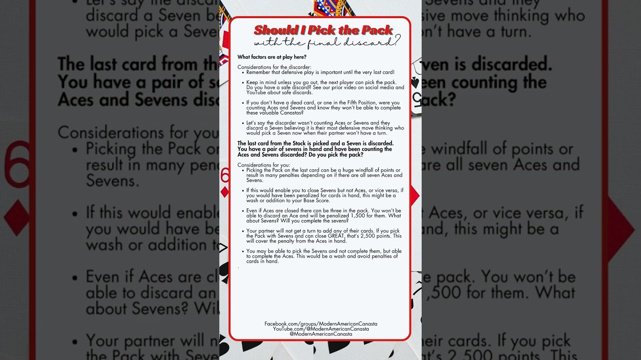 Modern American Canasta - Strategy! Defense to Last Discard, Pick the Pack Strategy by Dara & Donna