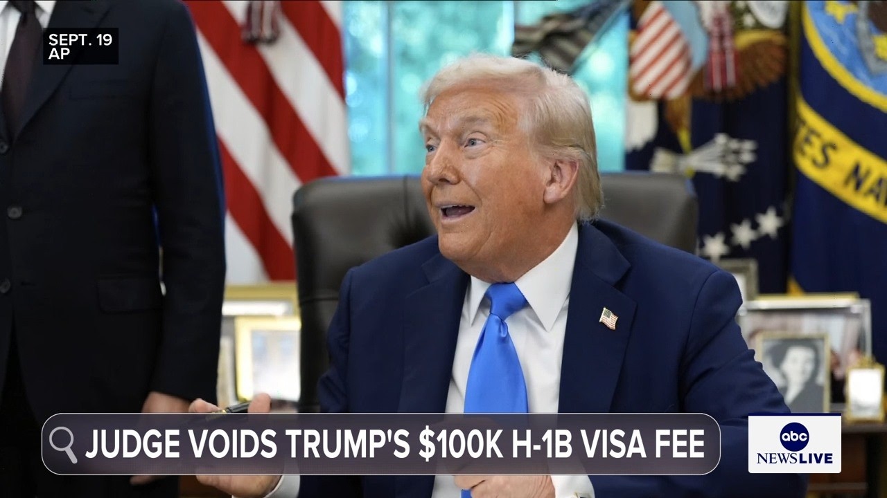 Федеральный судья заблокировал введенный президентом Трампом сбор в размере 100 000 долларов за в...