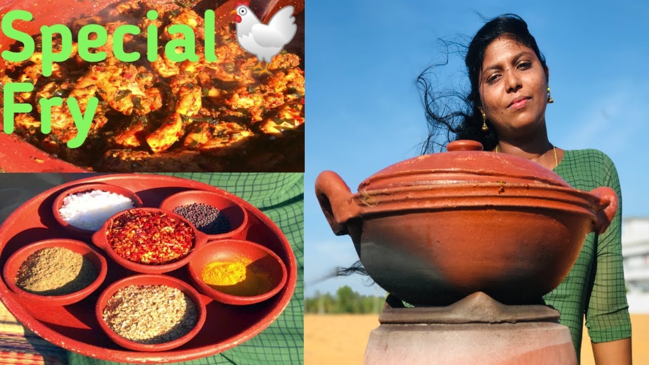 Special Chicken Fry Kerala Style/My Outdoor Cooking/Josha's Diary